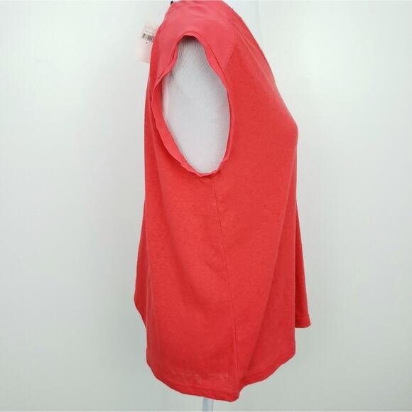NEW Gap Red Burnout Tee Sheer Shoulder ]Medium - Picture 4 of 5